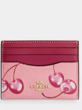 Coach Pink Cherry Card Holder